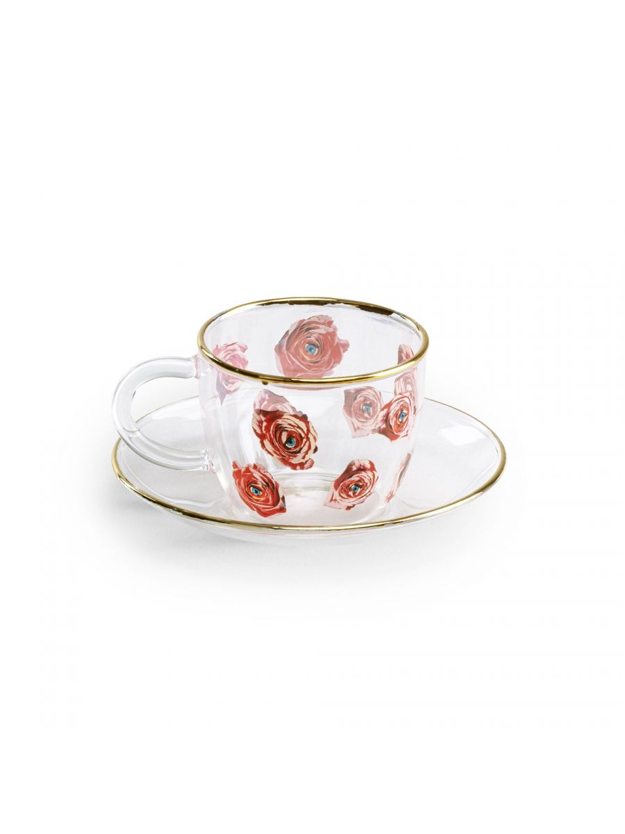 Блюдце с чашкой Roses Seletti Toiletpaper Glass 15971