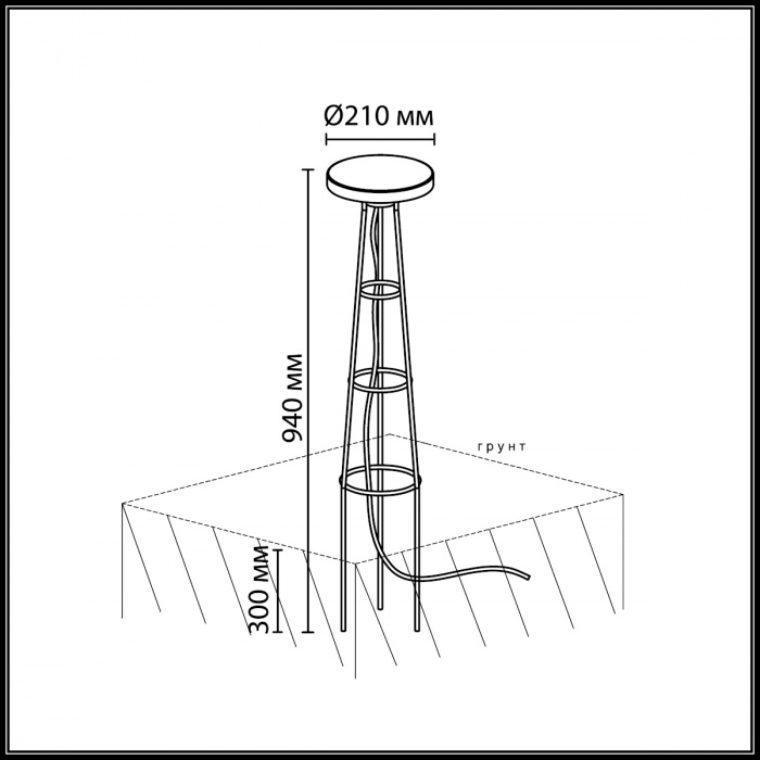 Уличный светильник наземный Odeon Light Nature Liana 7108/15GL
