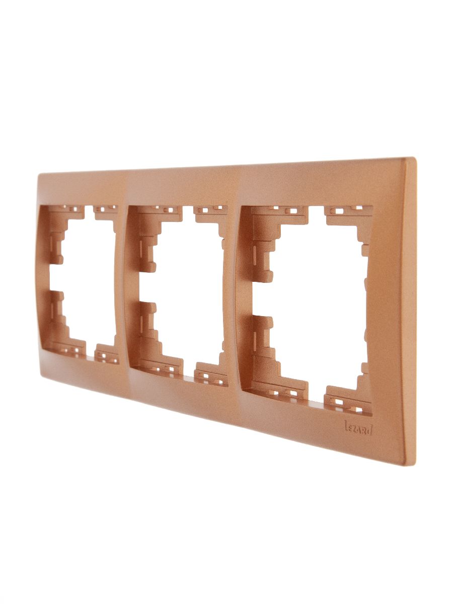 Рамка 3-местная горизонтальная Lezard Mira 701-1300-148