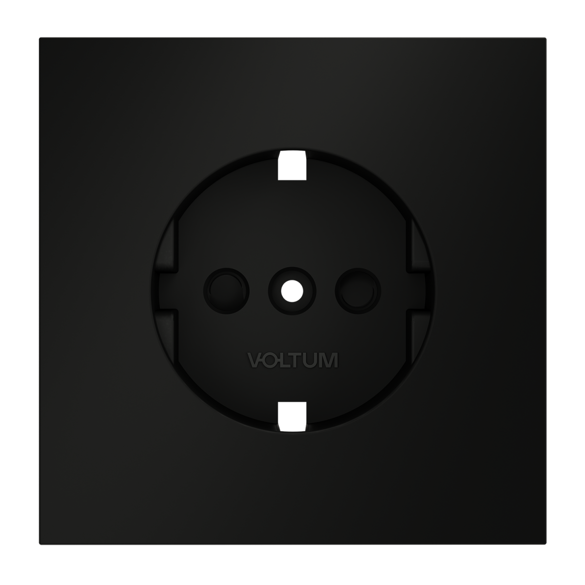 Накладка для розетки с заземлением и защитными шторками Voltum S70 (черный матовый) VLS000708