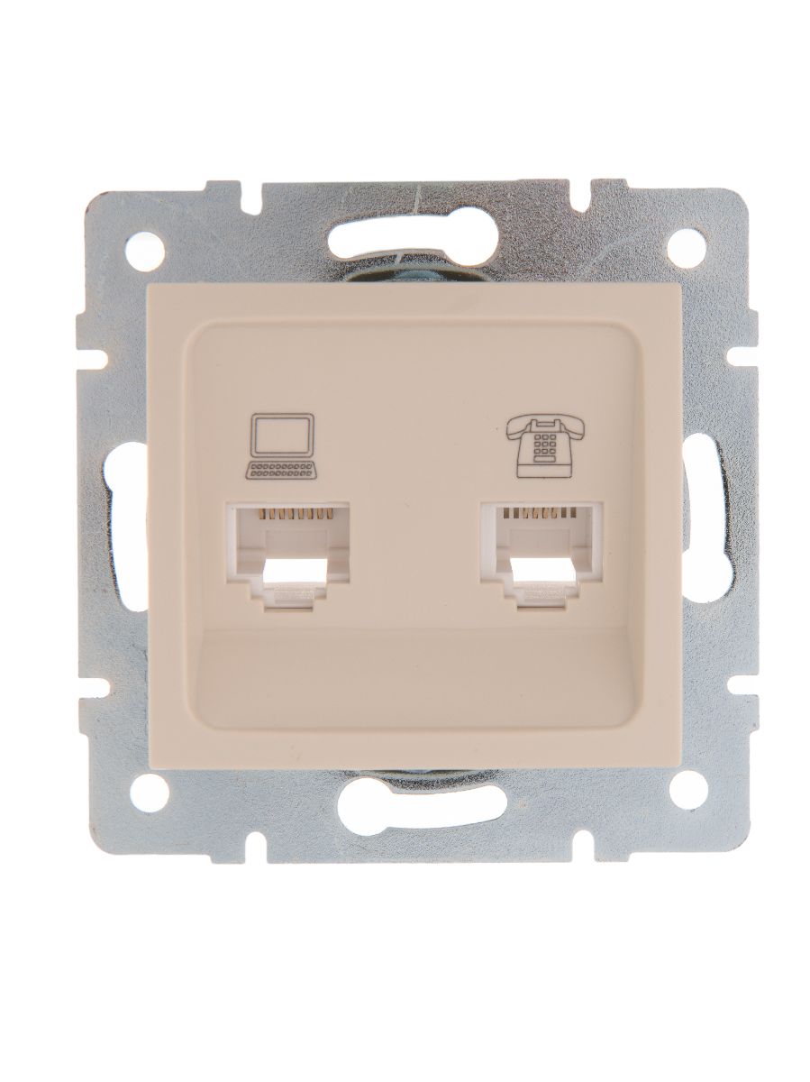 Розетка компьютер+телефон Lezard Karina 707-0388-143