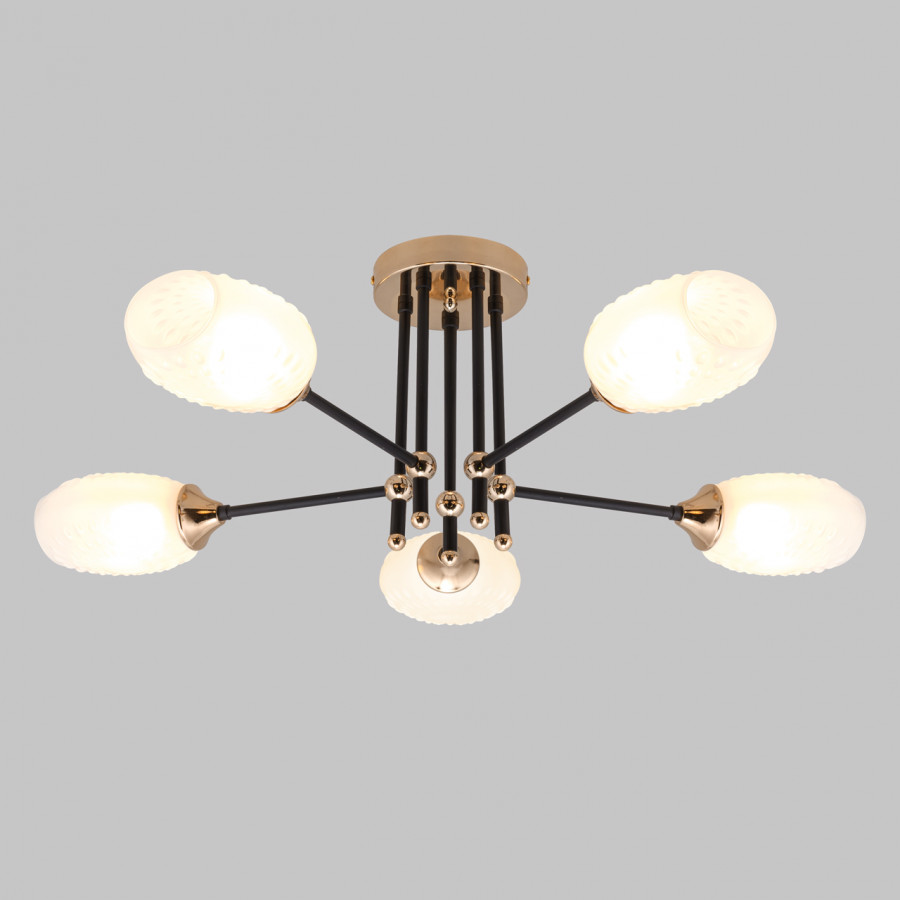 Потолочная люстра IMEX MD.4144-5-S-BK+FGD