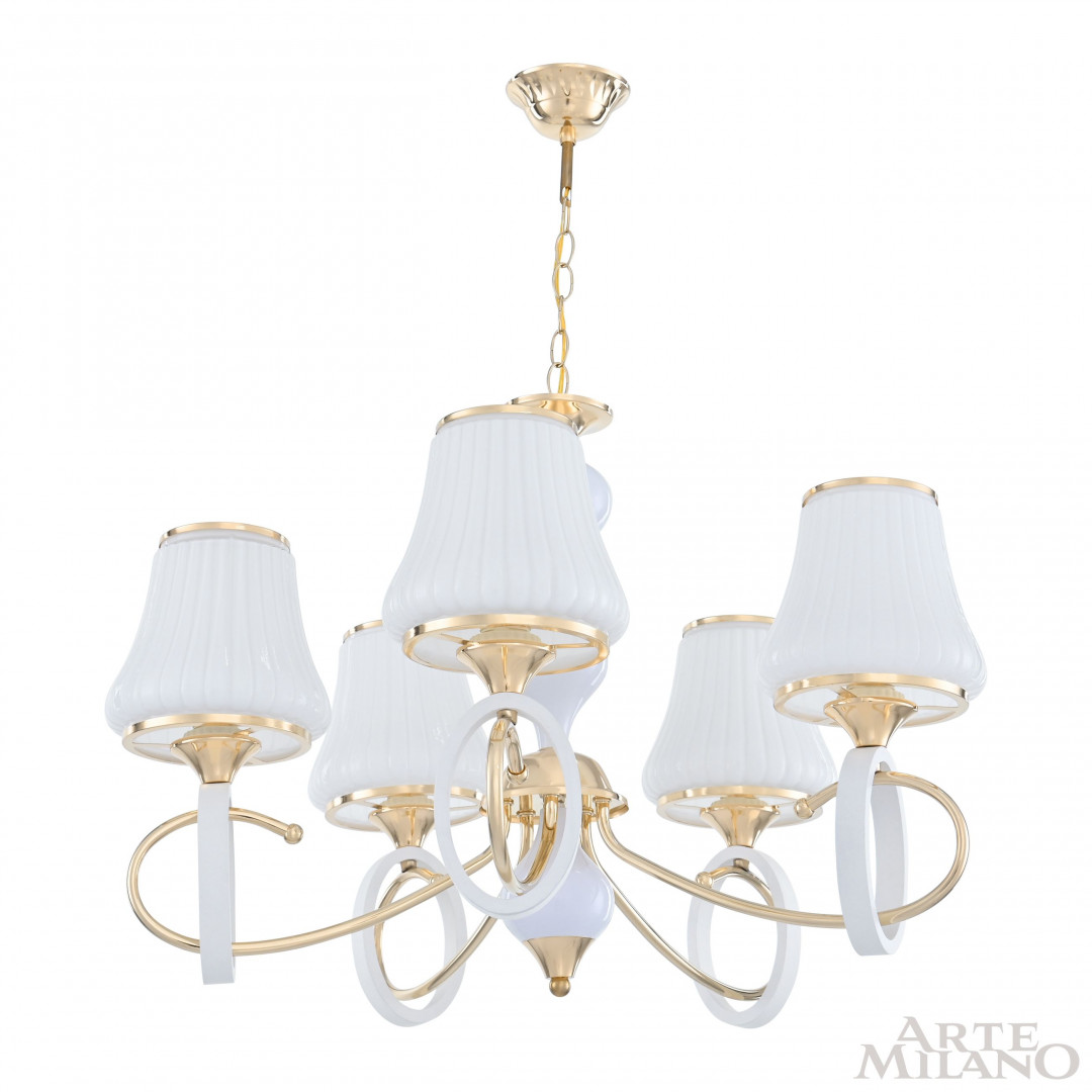 Подвесная люстра Arte Milano Florentia-2387 302387/5 Wh/Gd