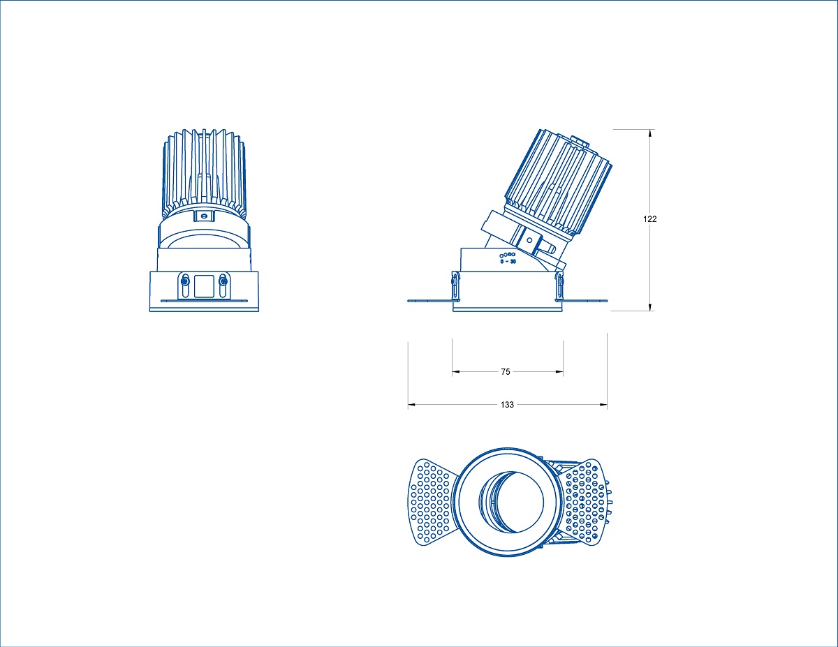 Встраиваемый светильник Fiberli MR1215 (круглая рамка) 12130103