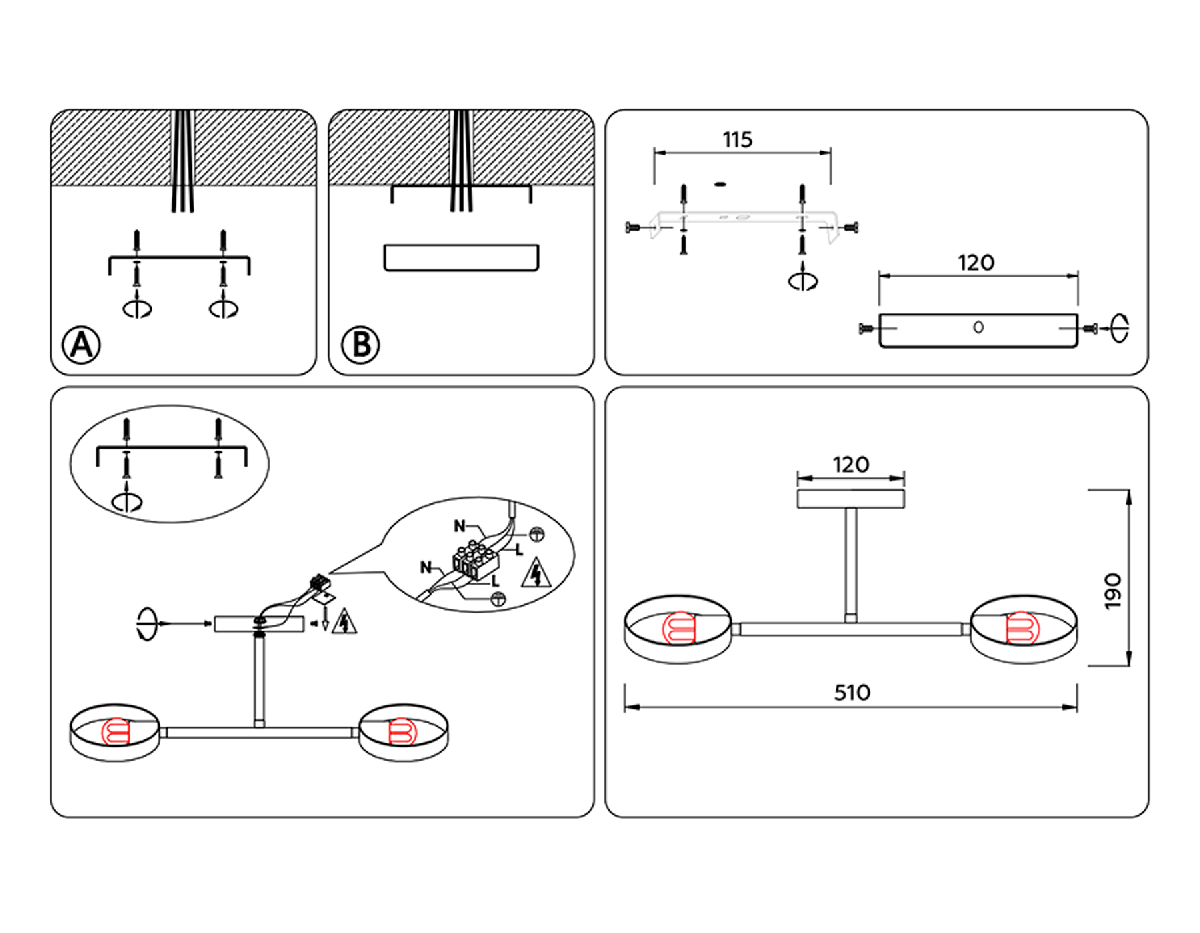 Люстра на штанге Ambrella Light Traditional TR8225