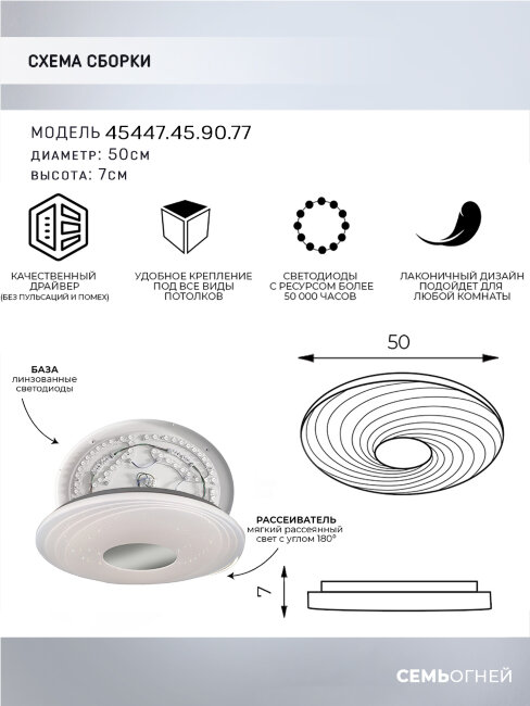 Потолочный светильник Seven Fires Лулладжа 45447.45.90.77