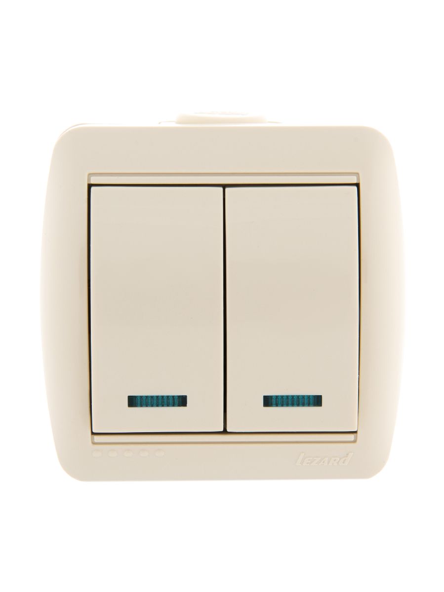 Выключатель двойной с подсветкой Lezard Nata 710-0300-112
