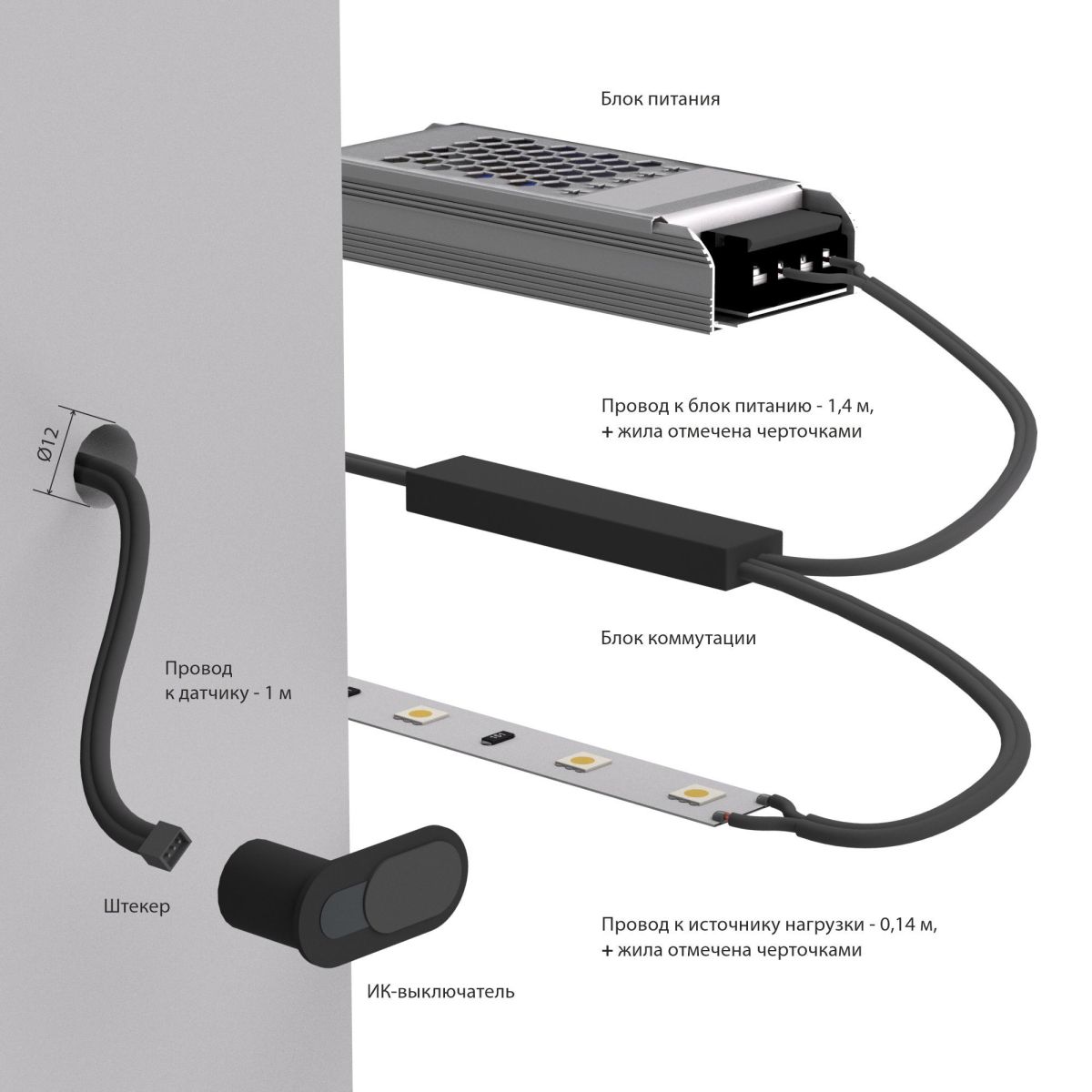 Выключатель ИК с функцией диммирования 12/24V 36/72W Elektrostandard 95004/01 4690389218958 a072043