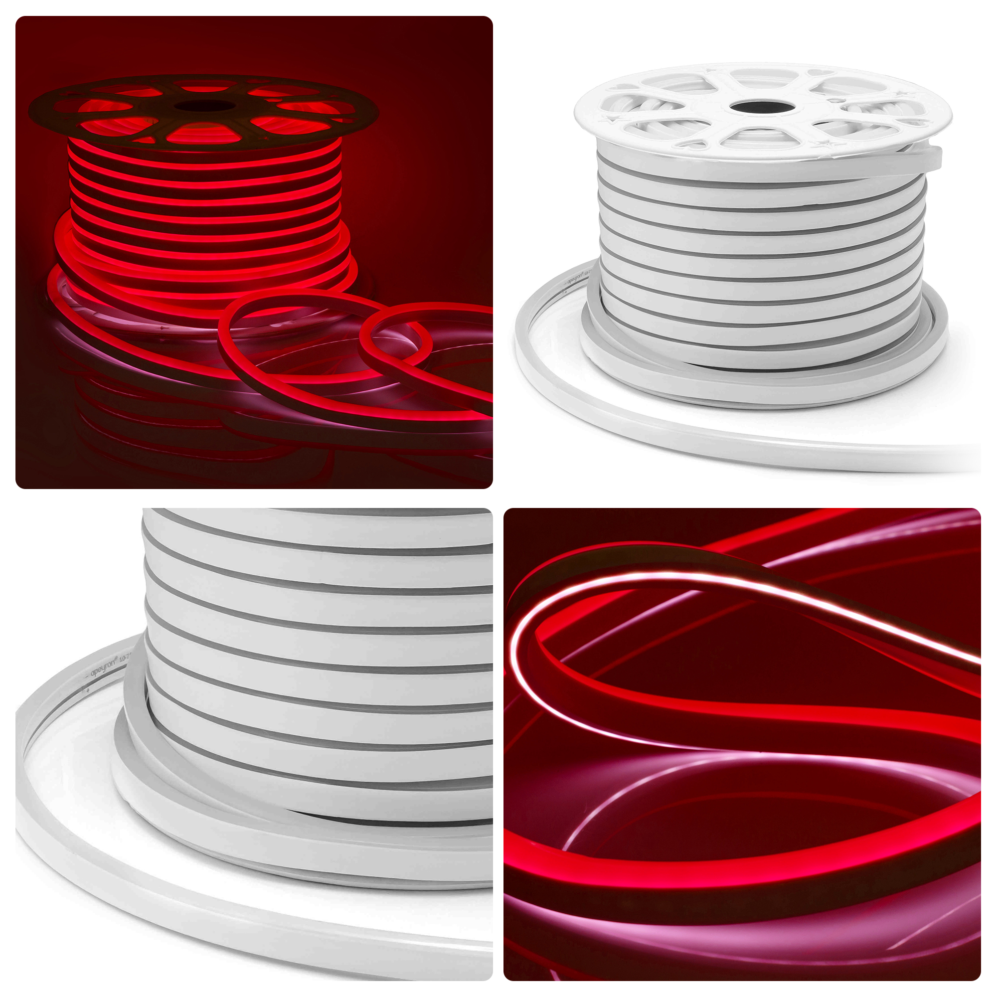 Светодиодный неон двухсторонний Apeyron 220В 6Вт/м smd2835 108д/м IP65 150Лм/м 50м ,красный 10-213