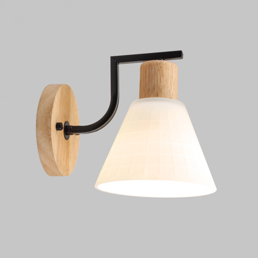Бра скандинавское сканди IMEX MD.5716-1-W-BK+WOOD
