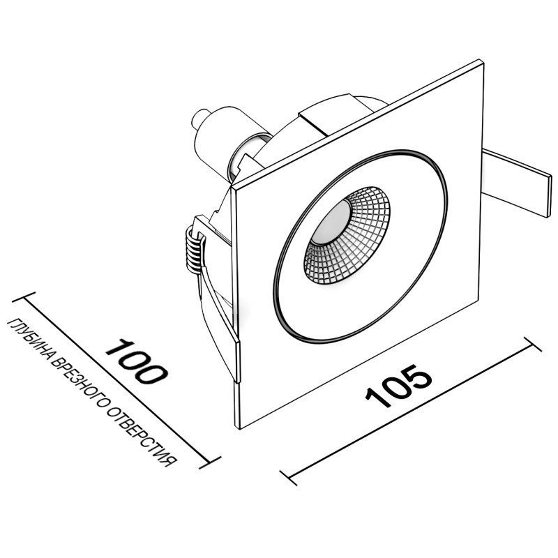 Встраиваемый светильник Ledron DE201 Black 00000013731 УЦ