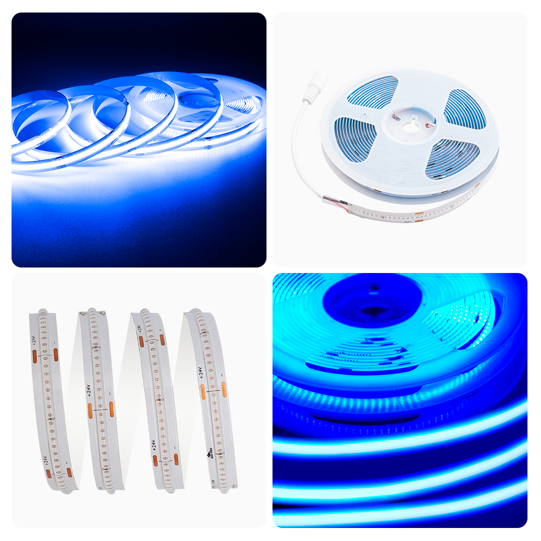 Светодиодная лента Apeyron 2м, 24В, 14Вт/м, COB, 512д/м, IP20 Синий 207ОО