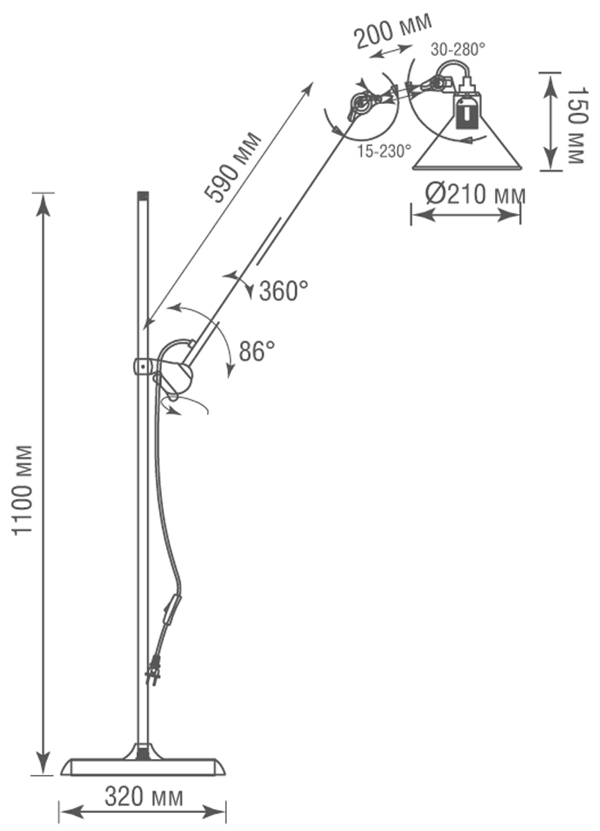 Торшер Donolux Mary Jane DL20653T1ABlack