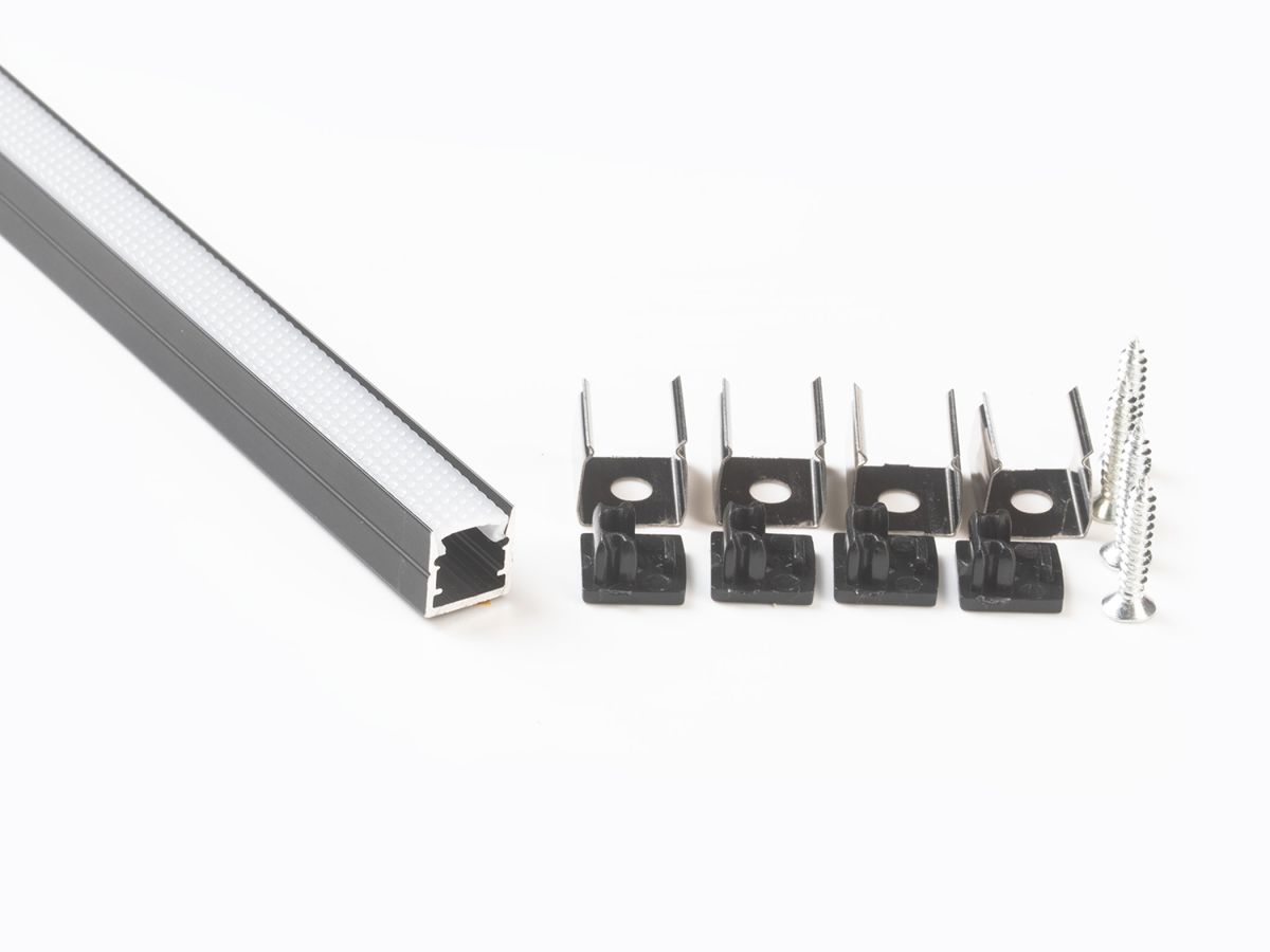 Профиль накладной LEDS POWER СПН1010 алюм. черный с призм.рассеивателем 2м 008363