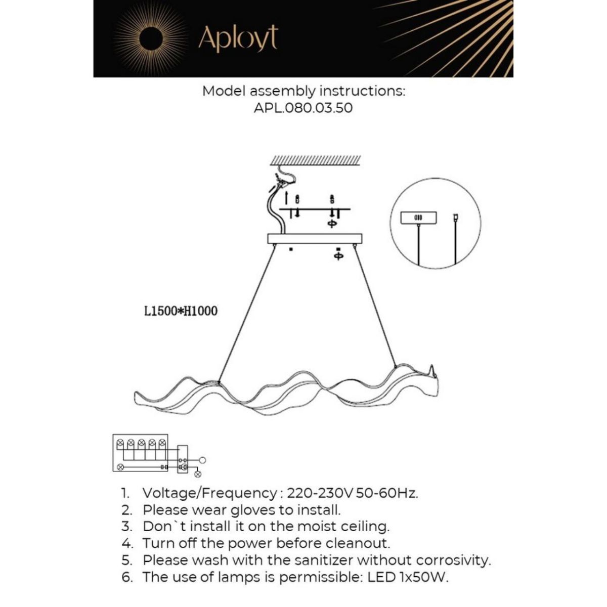 Подвесная люстра Aployt Viven APL.080.03.50