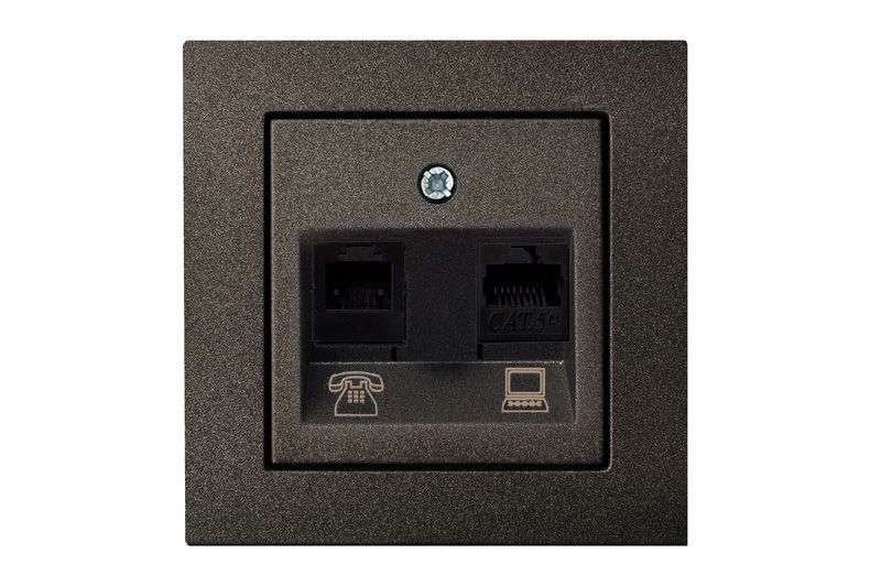 Розетка телефонная и компьютерная (RJ11+RJ45) Liregus Epsilon 28-115