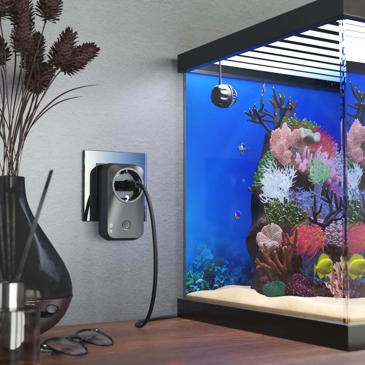 Умная розетка Wi-Fi черная Elektrostandard WF 4690389171901