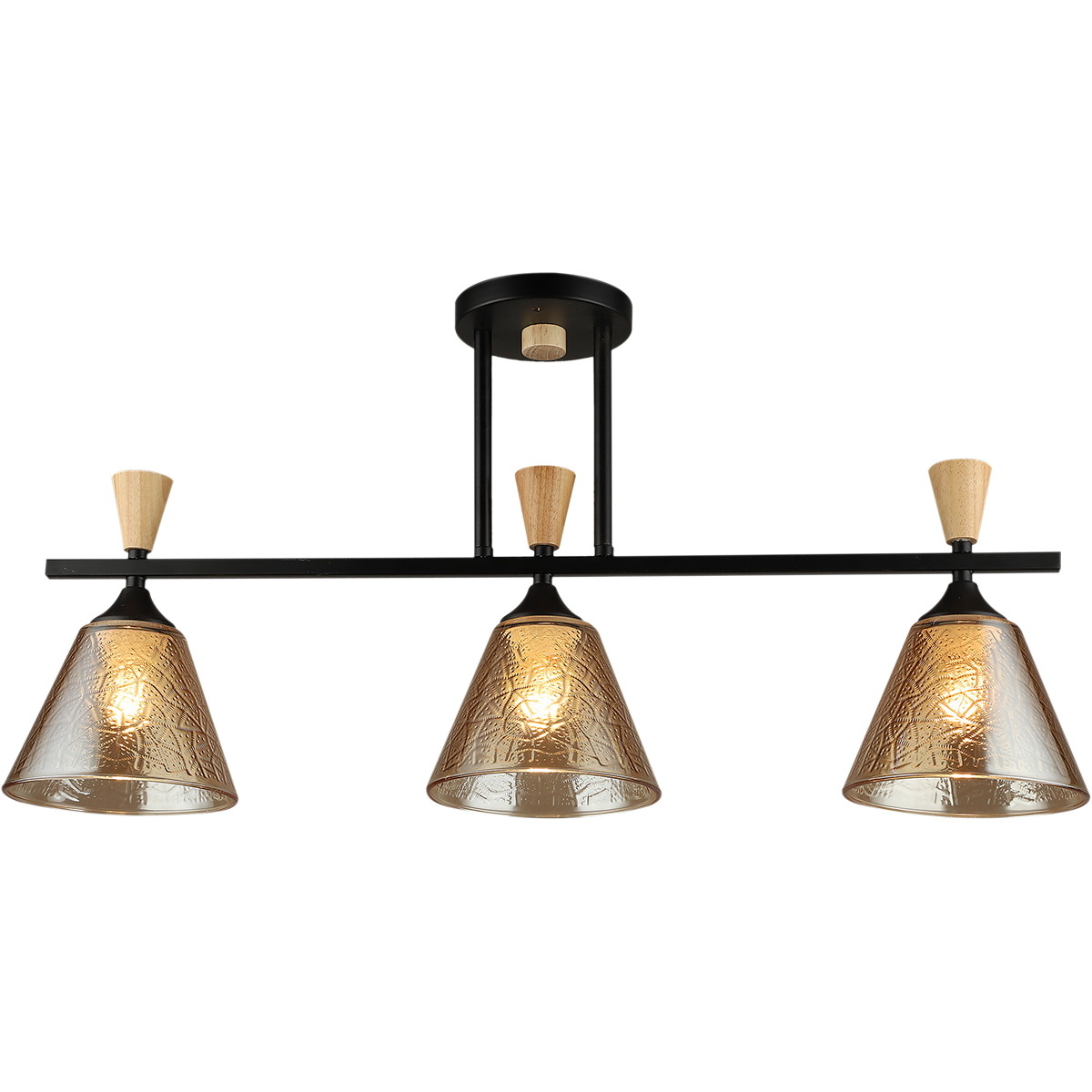 Люстра на штанге Reluce 04864-0.3-03 BK+WOOD