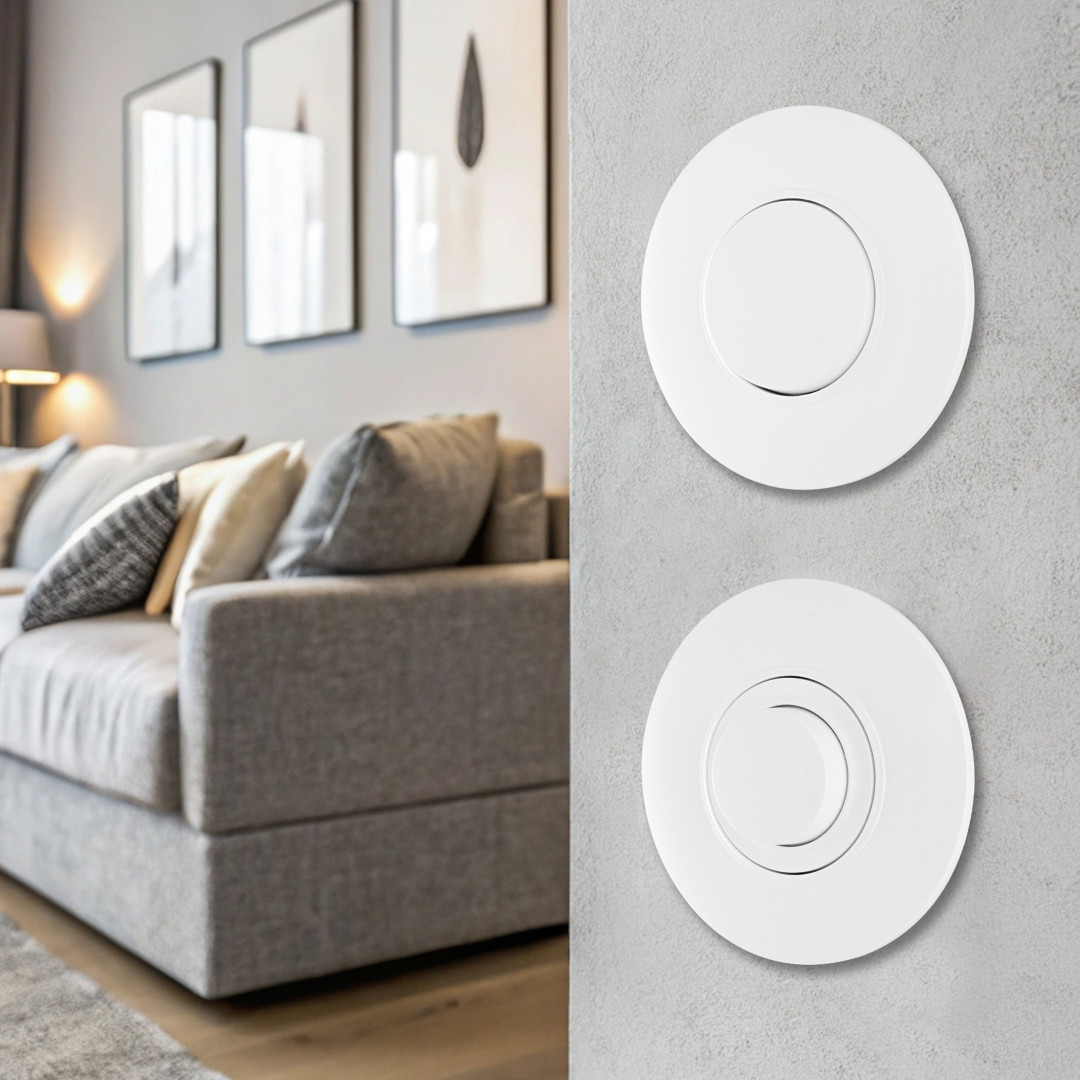 Выключатель круглый одноклавишный с рамкой Arte Milano SET08-1-30-1 white