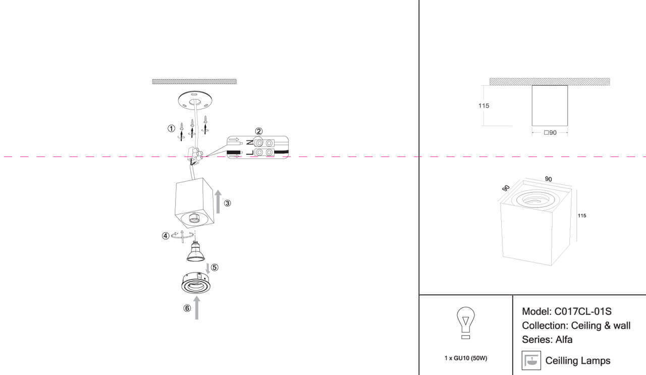 Потолочный светильник Maytoni Alfa C017CL-01S