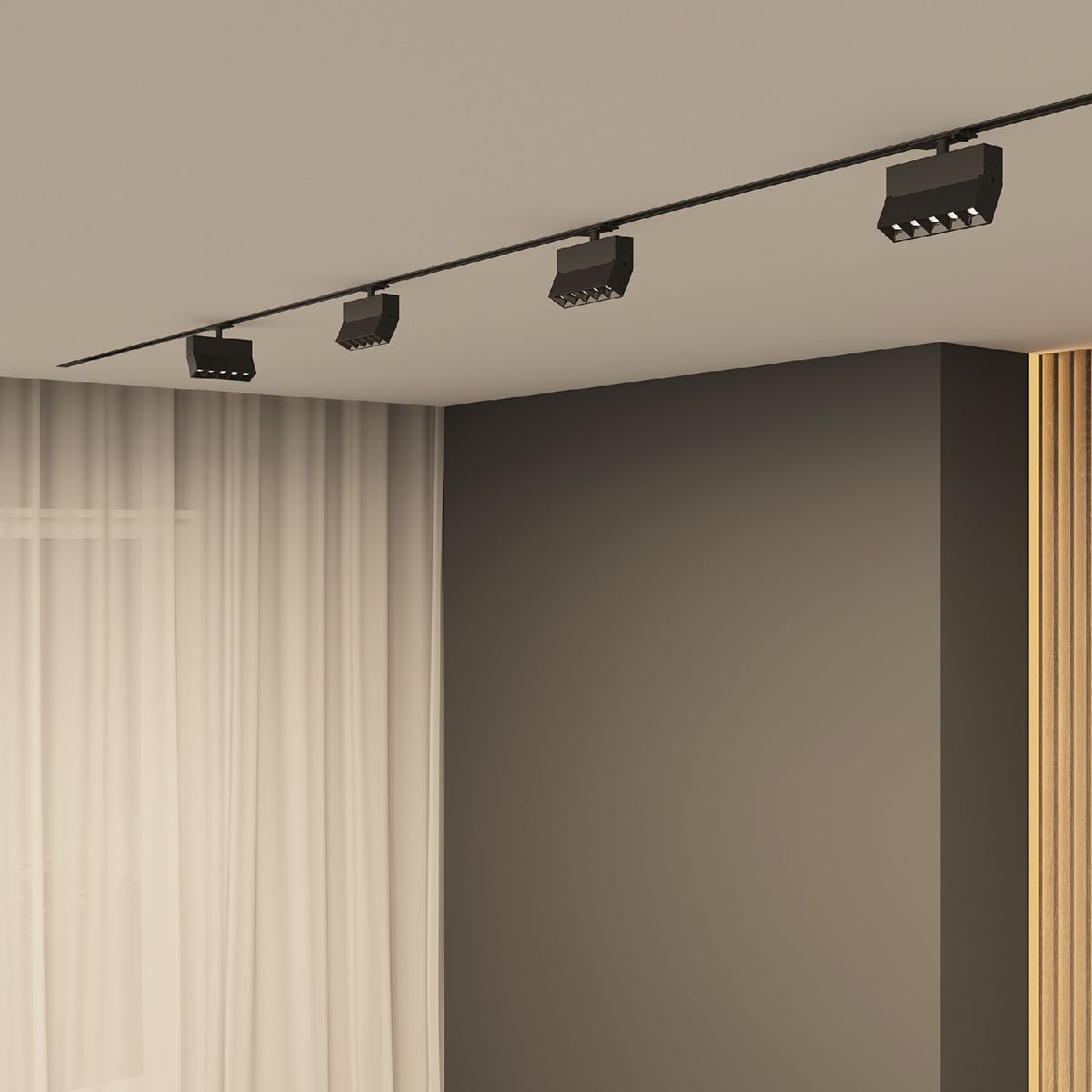 Трековый однофазный светильник Denkirs Edder DK6446-BK