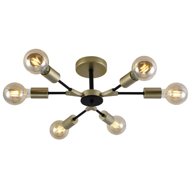 Люстра на штанге Seven Fires Evlina SF3370/6C-GD-BK