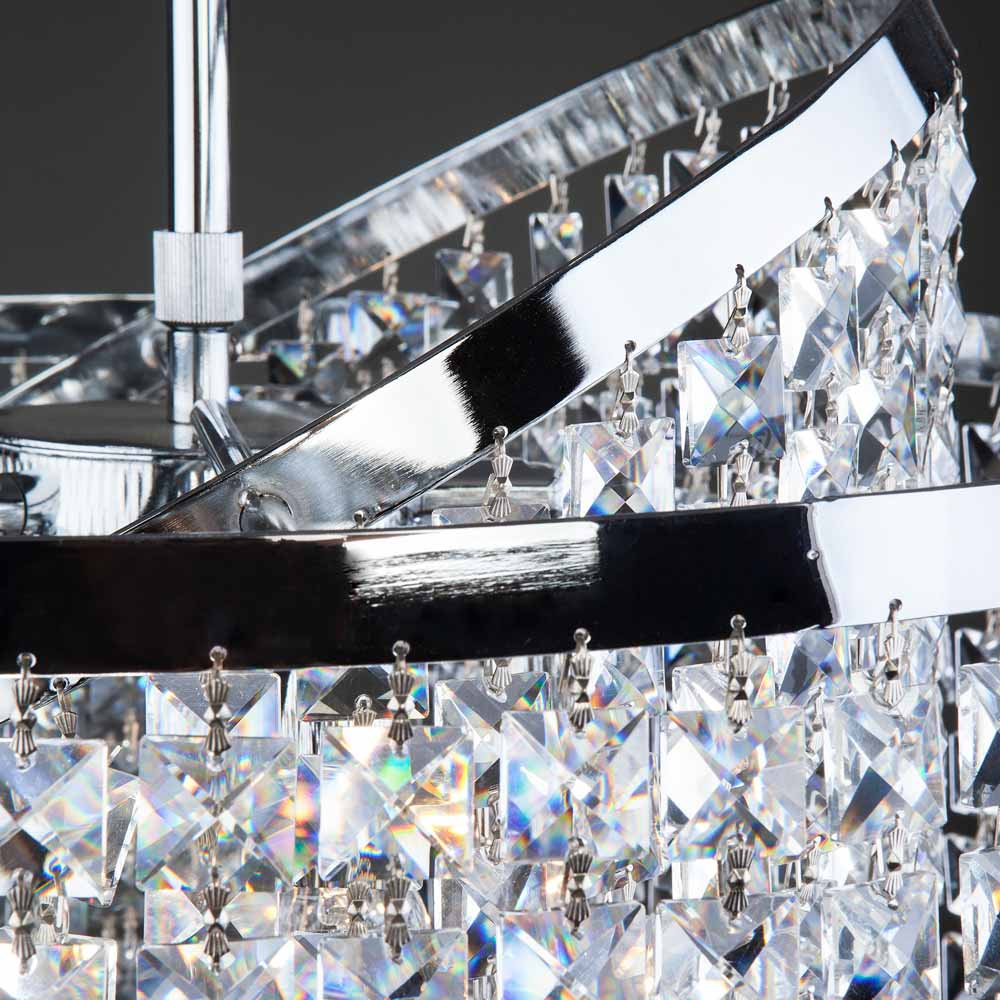 Подвесная люстра Eurosvet Leoni 10090/5 хром/прозрачный хрусталь Strotskis