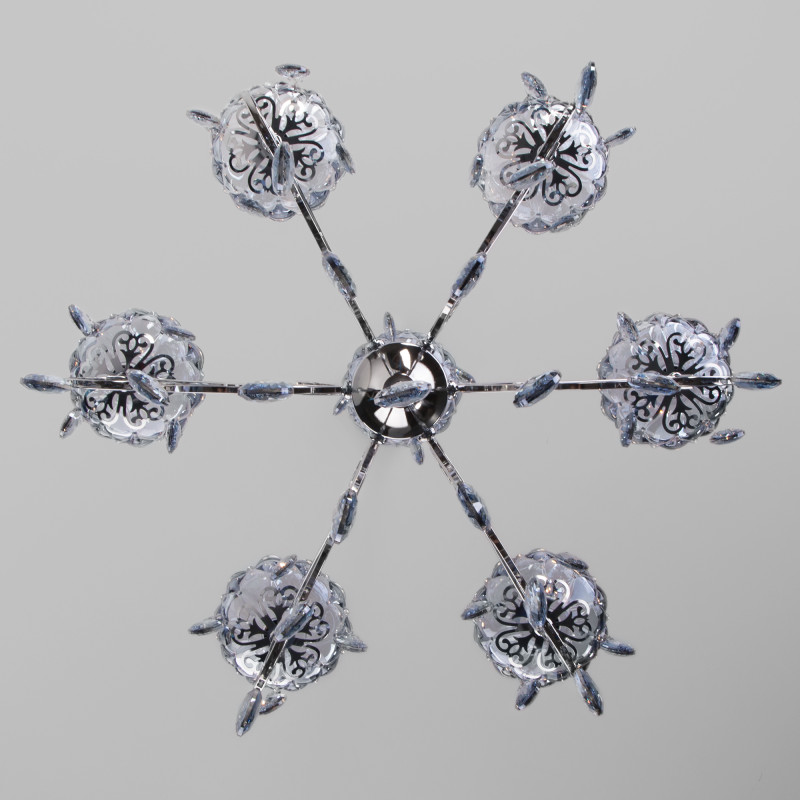 Подвесная люстра Eurosvet 10109/6 хром/лазурный хрусталь Strotskis