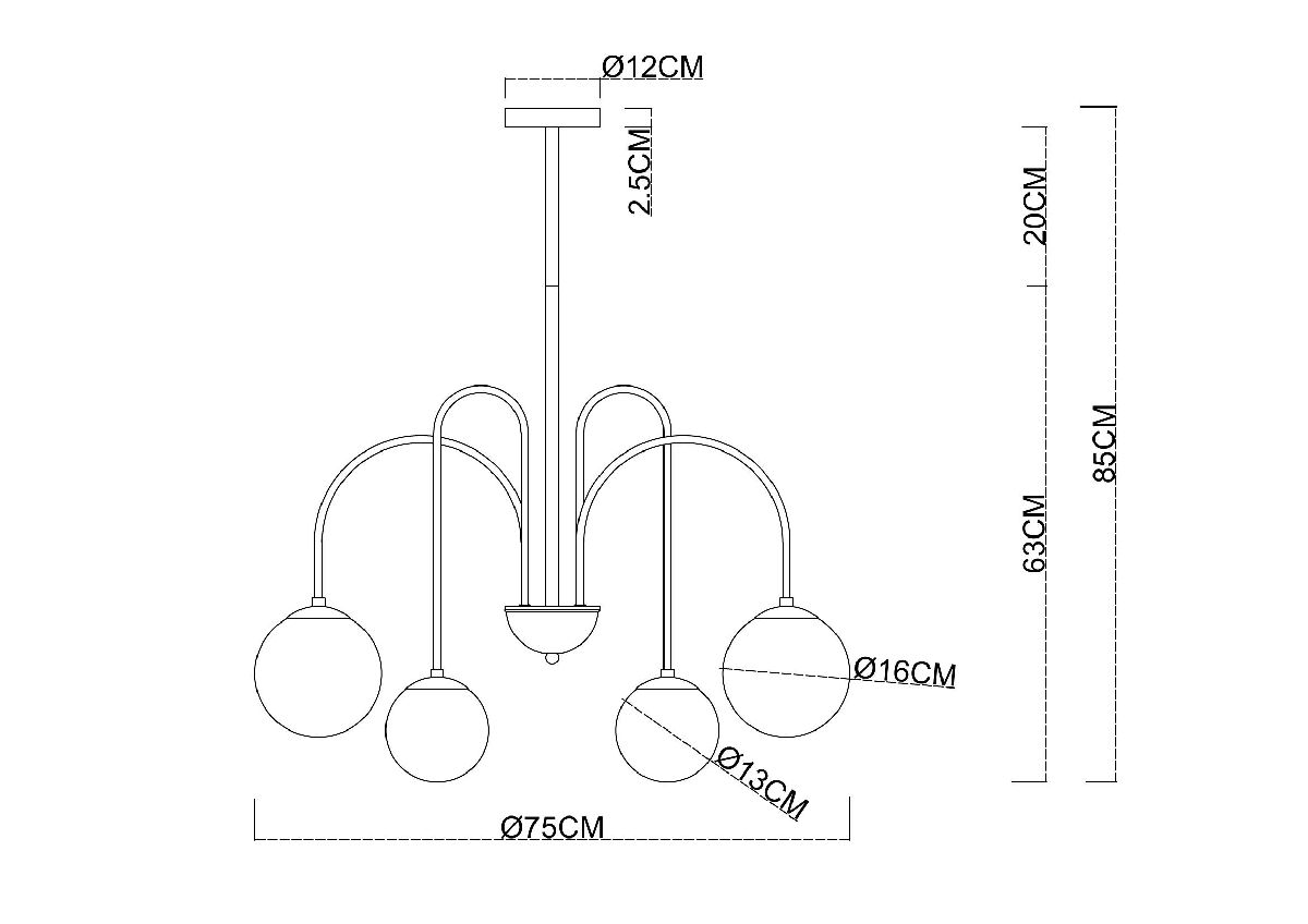 Люстра на штанге Arte Lamp Mebsuta A1675LM-6BK