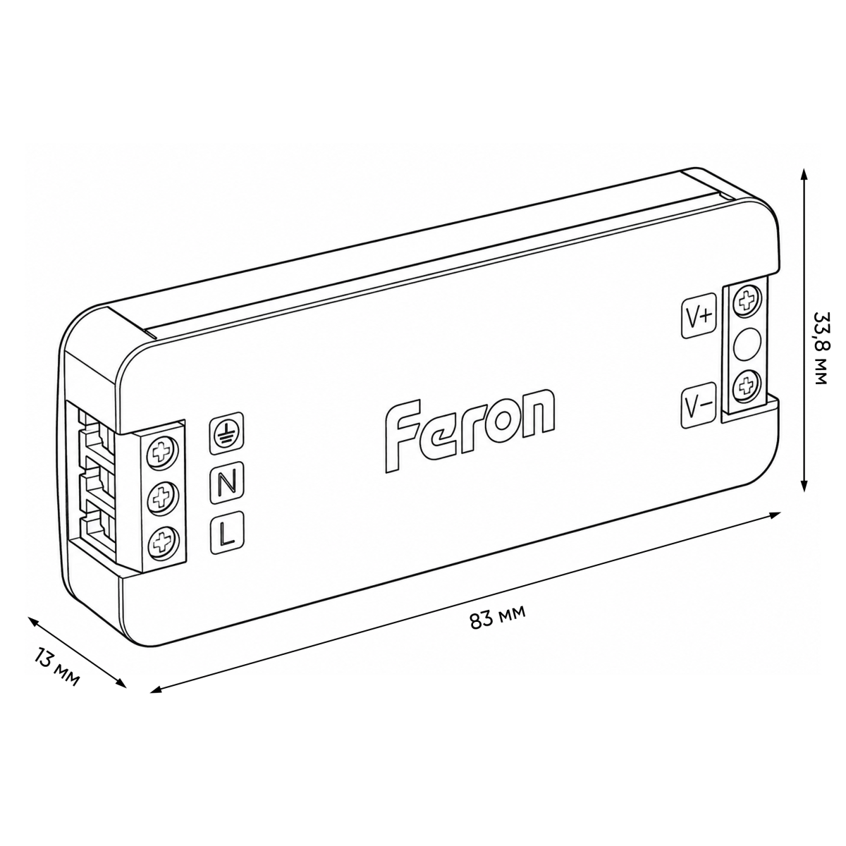 Трансформатор для светодиодной ленты Feron LB010 24W 24V IP20 53143