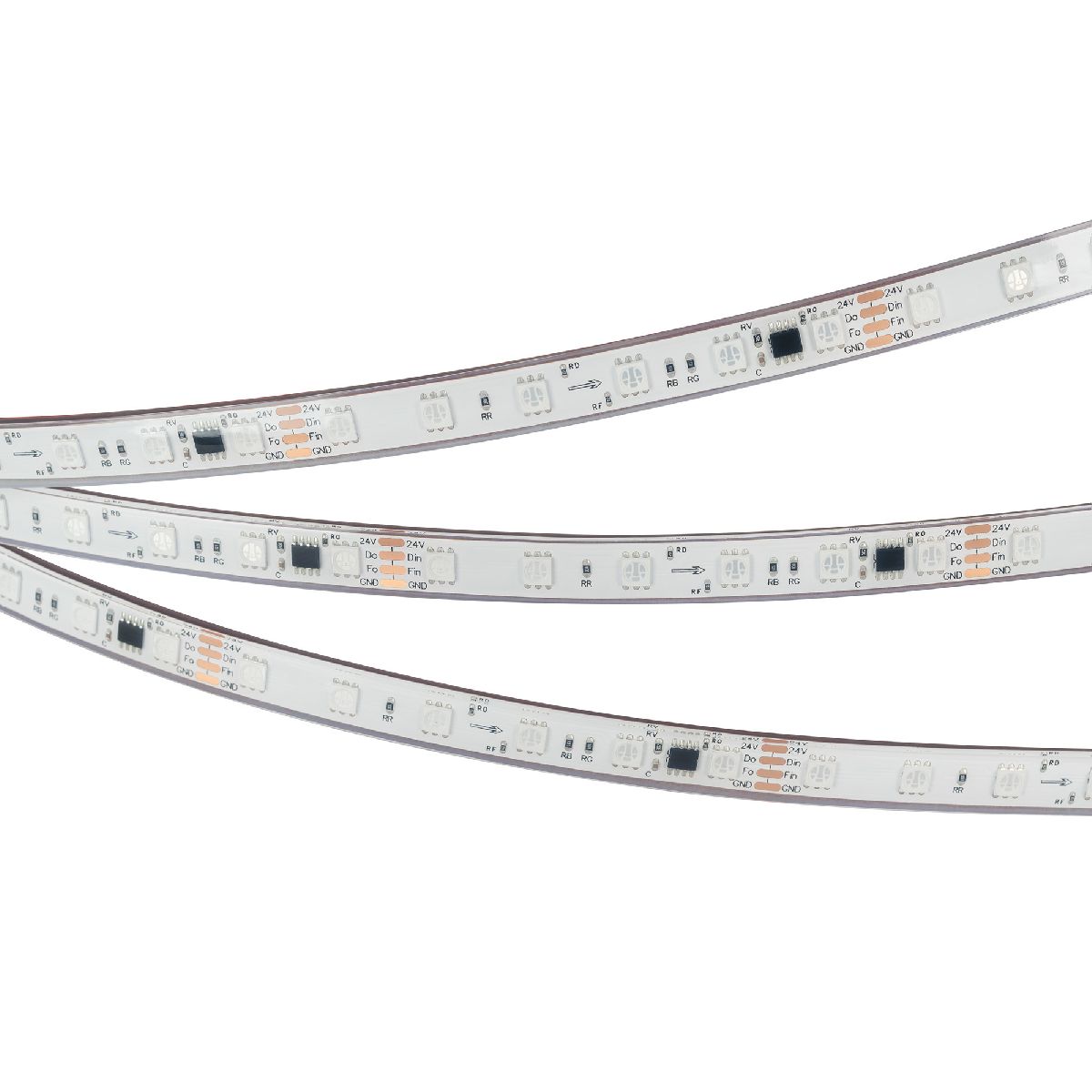 Светодиодная герметичная лента Arlight SPI-PFS-B60-12mm 24V RGB-PX6-BPT (12 W/m, IP68, 5060, 5m) 039602