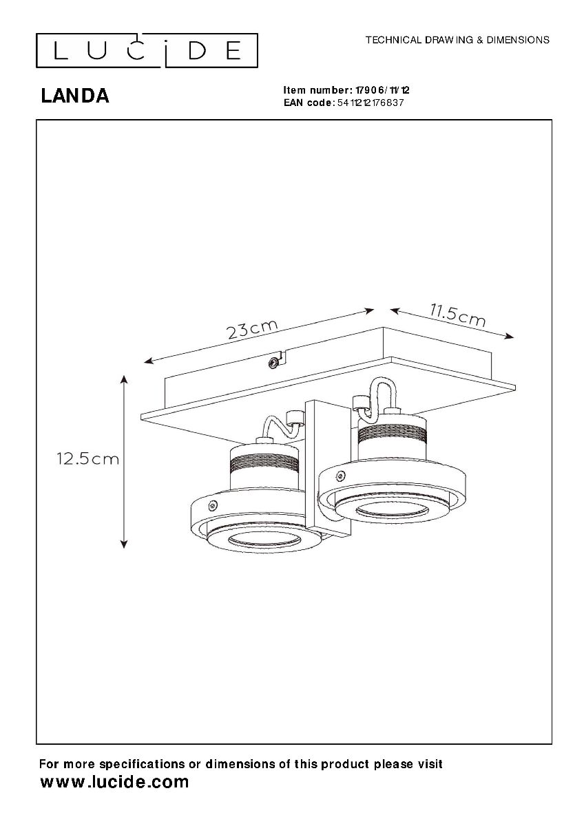 Спот Lucide Landa 17906/11/12