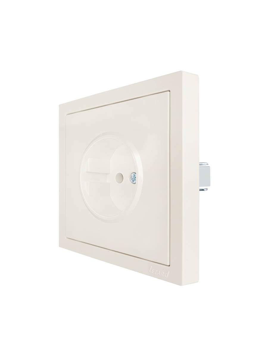 Розетка б/з ПБТ слоновая кость безвинтовой зажим/клемма Lezard Zima 704-9088-121BQC