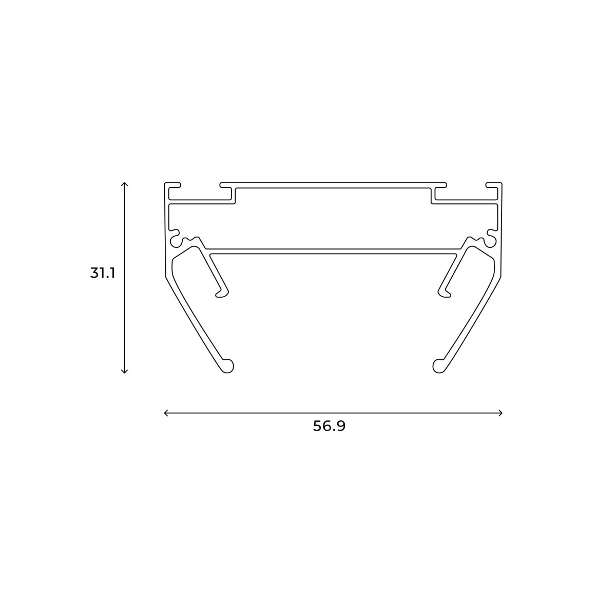 Закладной профиль под шинопровод для натяжного потолка Hesby Lighting Skylite HSBL_0193