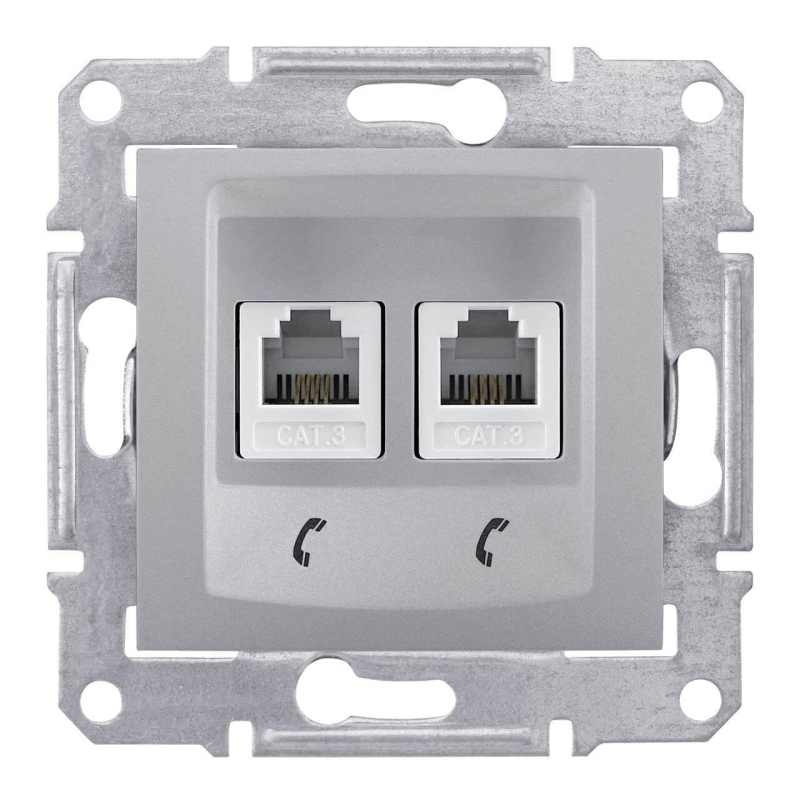 Розетка телефонная 2хRJ11 Schneider Electric Sedna SDN4201160