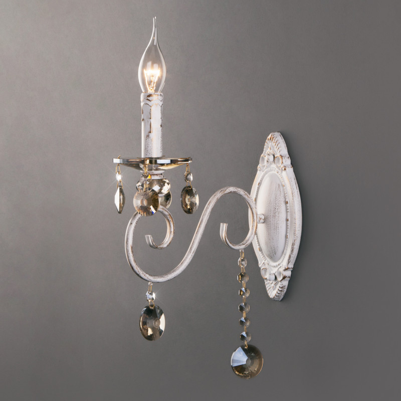 Бра Eurosvet 10104/1 белый с золотом/тонированный хрусталь Strotskis