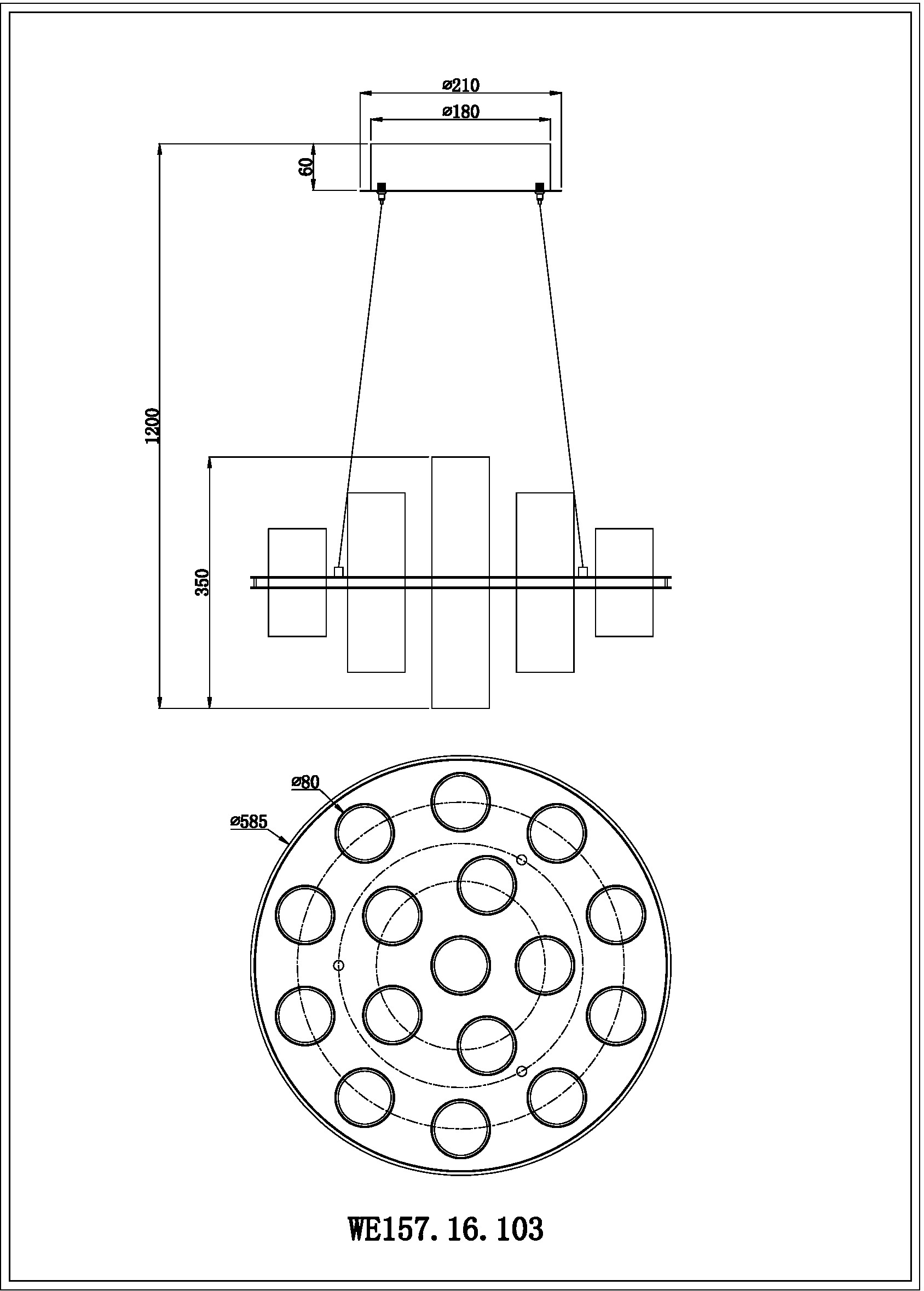 Подвесная люстра Wertmark Paula WE157.16.103