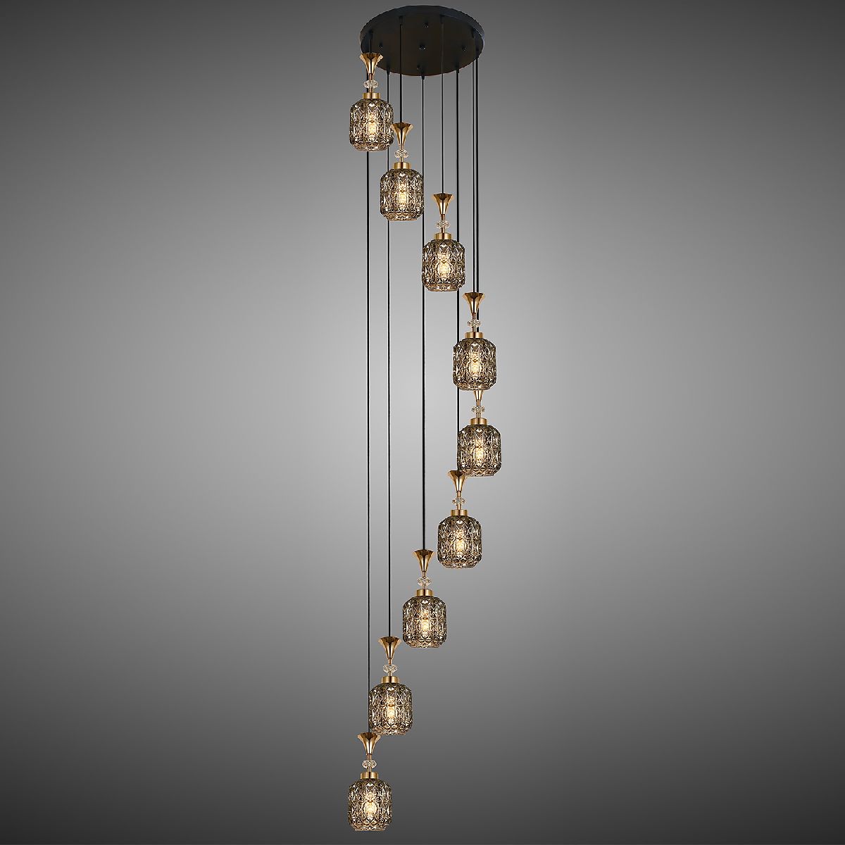 Каскадная люстра Reluce 02003-0.9-09 SMOKE