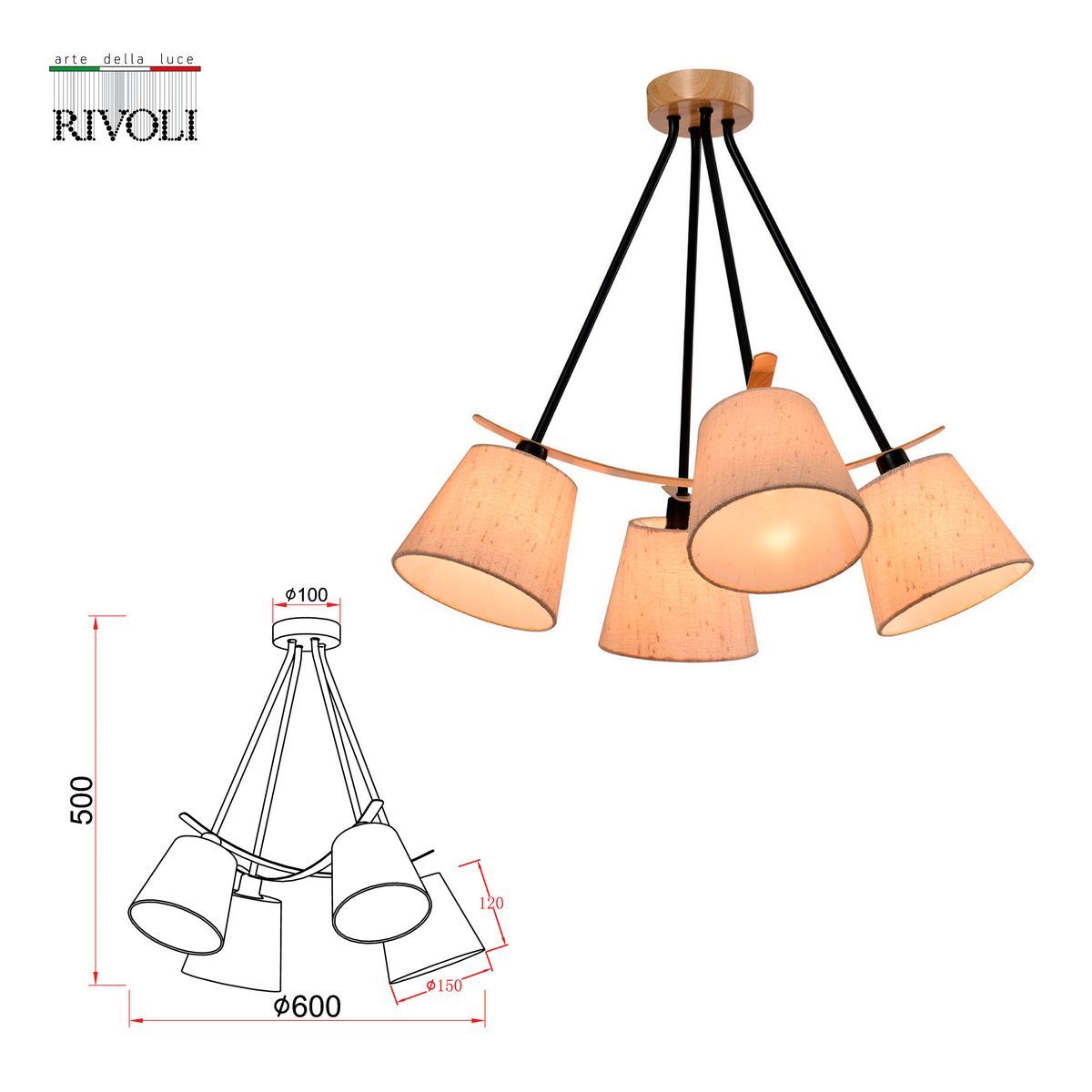 Потолочная люстра Rivoli Innominata 3121-304 Б0054995