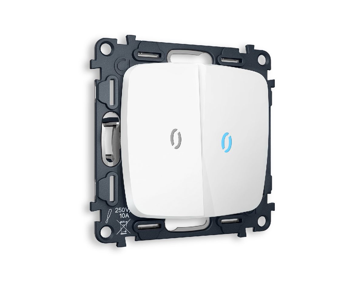 Комплект механизма 2-кл выключателя с подсветкой Ambrella Volt Omega MO124020