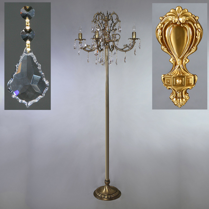 Торшер AMBIENTE 8888F/4 AB Leaf crystal