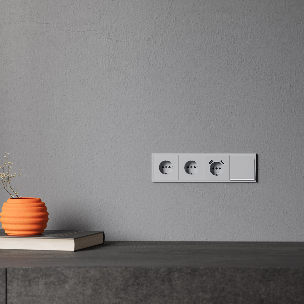 Клавиша для выключателя/переключателя одноклавишного с подсветкой Voltum S70 (серый) VLS000216