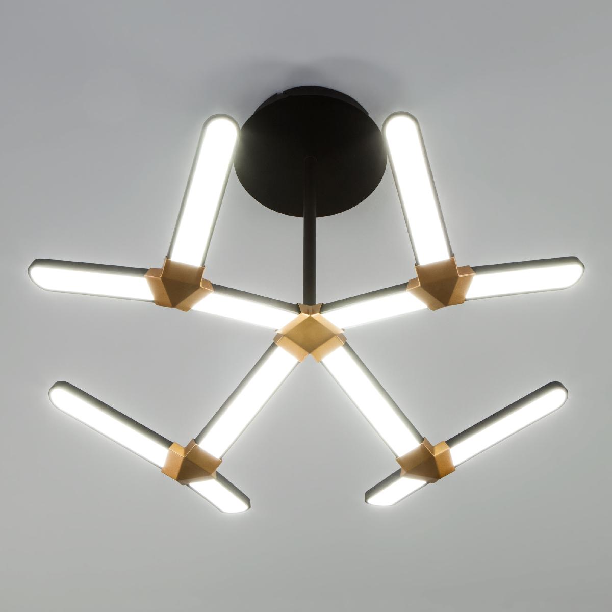 Потолочный светодиодный светильник Eurosvet Kyoto 90147/4 черный/золото