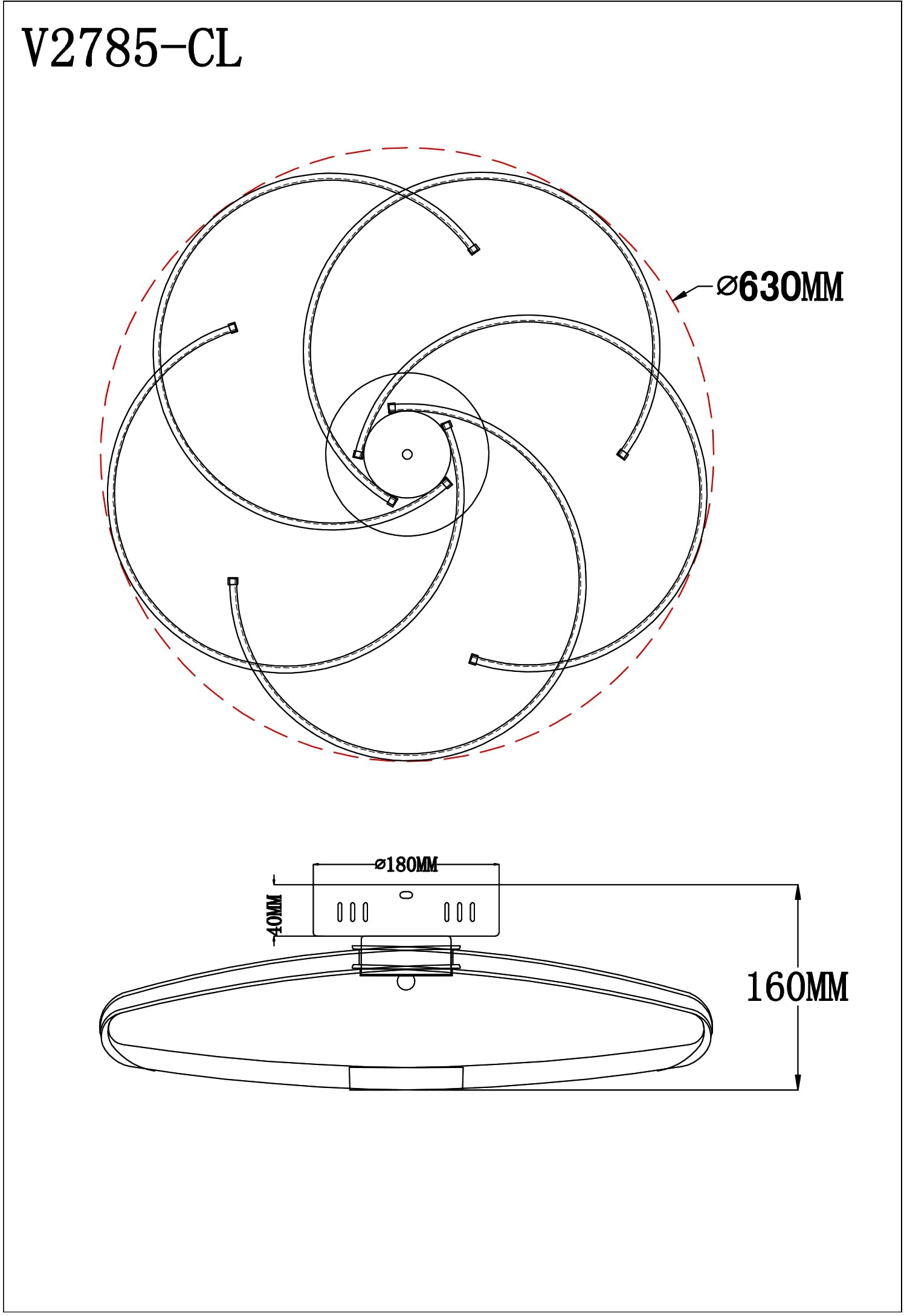 Потолочный светодиодный светильник Moderli Ello V2785-CL
