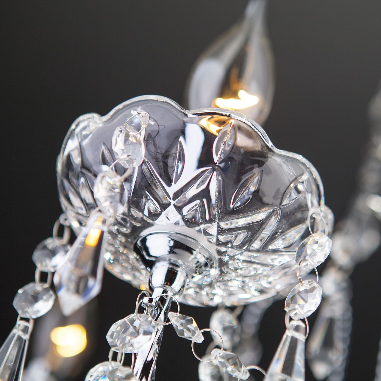 Подвесная люстра Eurosvet 3908/5 хром/прозрачный хрусталь Strotskis