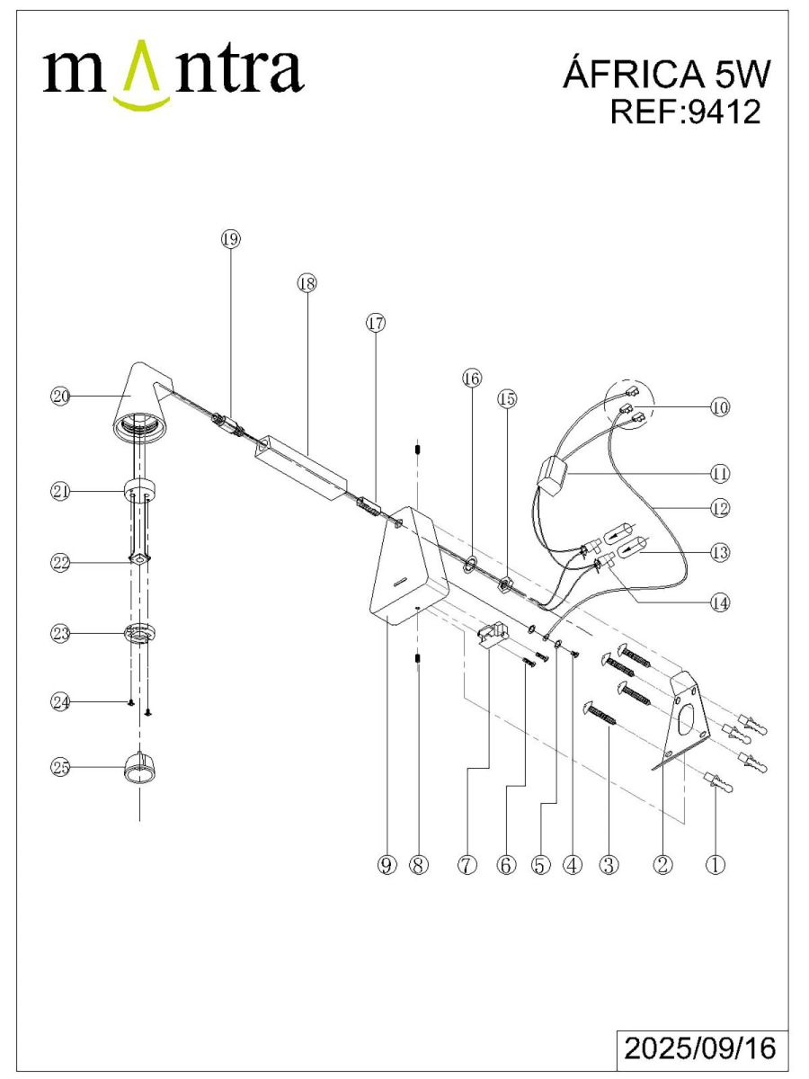 Настенный светильник Mantra Africa 9412