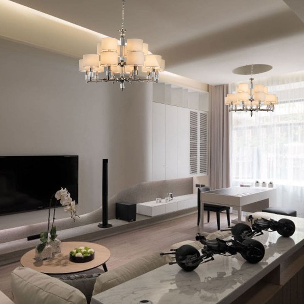 Подвесная люстра Lumien Hall Малье LH1053/15H-NK-WT