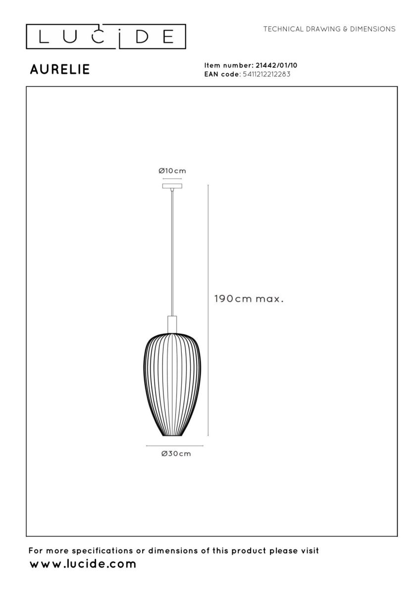 Подвесной светильник Lucide Aurelie 21442/01/10