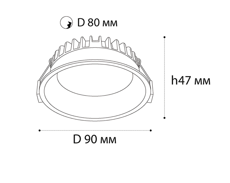 Встраиваемый светильник Italline IT08-8013 black 4000K