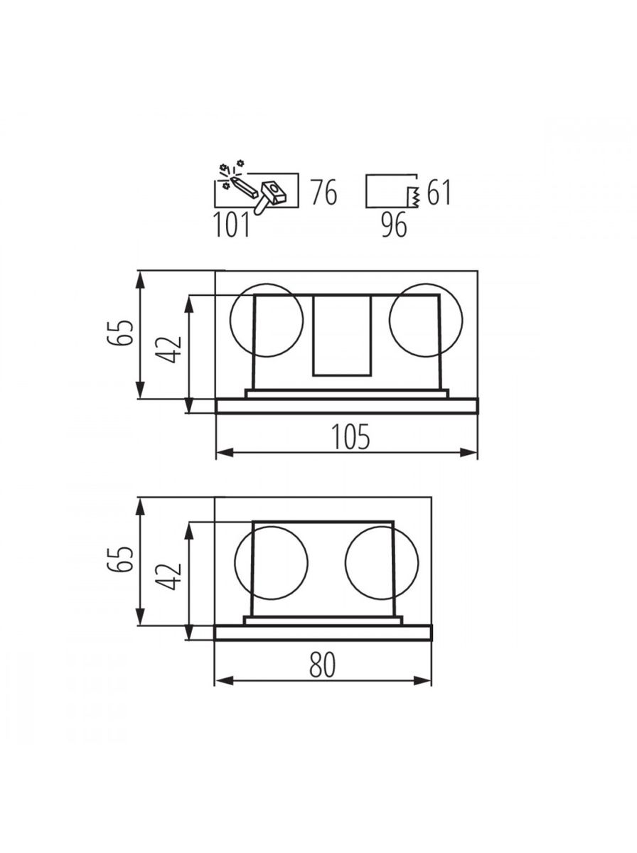 Подсветка для лестниц и ступеней Kanlux Glasi Led 3W P WW-GR 33692
